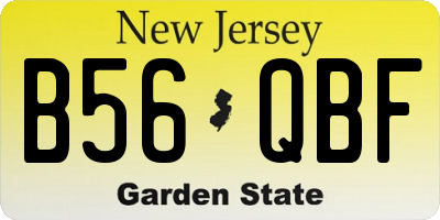 NJ license plate B56QBF