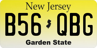 NJ license plate B56QBG