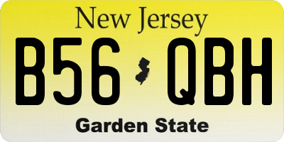 NJ license plate B56QBH