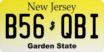 NJ license plate B56QBI
