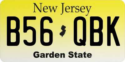 NJ license plate B56QBK