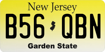 NJ license plate B56QBN