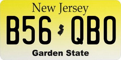 NJ license plate B56QBO