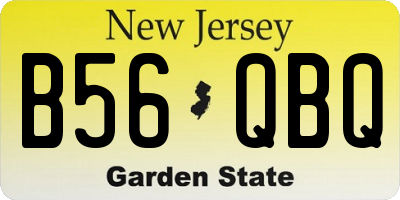 NJ license plate B56QBQ