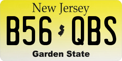 NJ license plate B56QBS