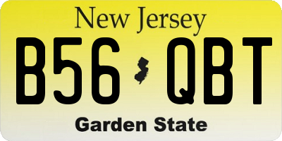 NJ license plate B56QBT