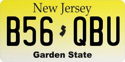 NJ license plate B56QBU
