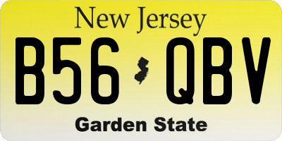 NJ license plate B56QBV
