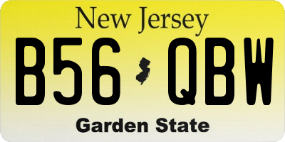 NJ license plate B56QBW
