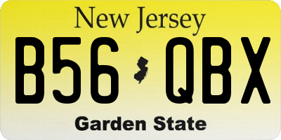 NJ license plate B56QBX