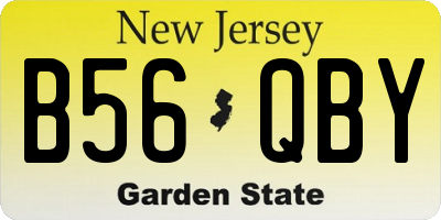 NJ license plate B56QBY
