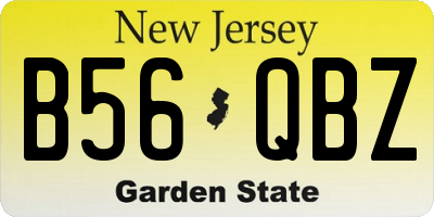 NJ license plate B56QBZ