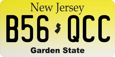 NJ license plate B56QCC