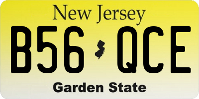 NJ license plate B56QCE