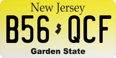 NJ license plate B56QCF
