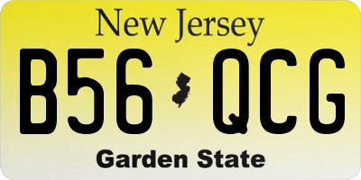 NJ license plate B56QCG
