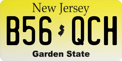 NJ license plate B56QCH