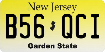 NJ license plate B56QCI