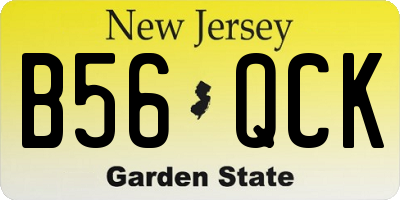 NJ license plate B56QCK