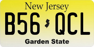 NJ license plate B56QCL
