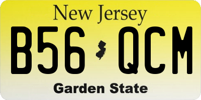NJ license plate B56QCM