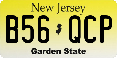 NJ license plate B56QCP