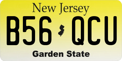 NJ license plate B56QCU