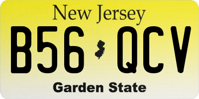 NJ license plate B56QCV