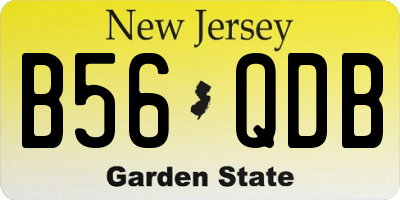 NJ license plate B56QDB