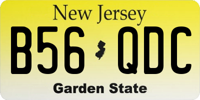 NJ license plate B56QDC