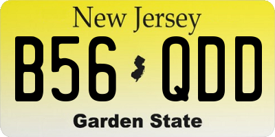 NJ license plate B56QDD