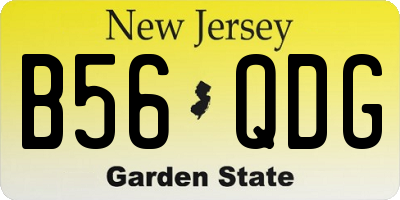 NJ license plate B56QDG