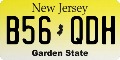 NJ license plate B56QDH