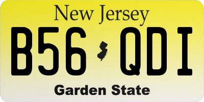 NJ license plate B56QDI