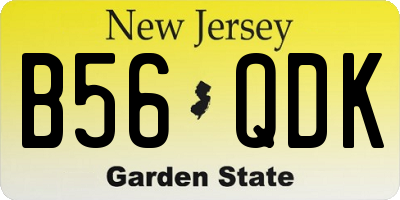 NJ license plate B56QDK