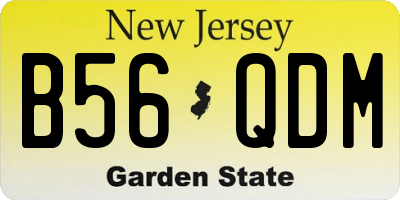 NJ license plate B56QDM
