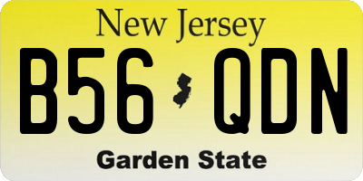 NJ license plate B56QDN