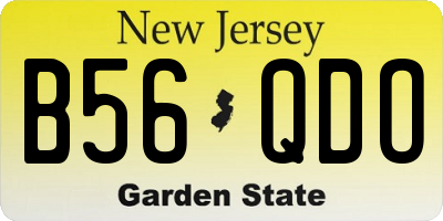 NJ license plate B56QDO