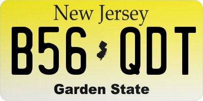 NJ license plate B56QDT