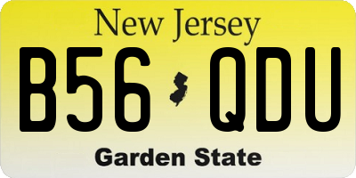NJ license plate B56QDU