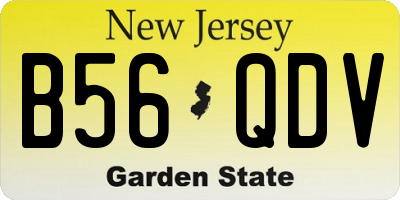 NJ license plate B56QDV