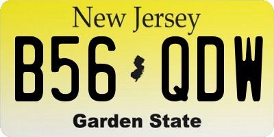 NJ license plate B56QDW