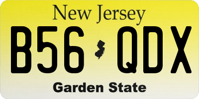 NJ license plate B56QDX