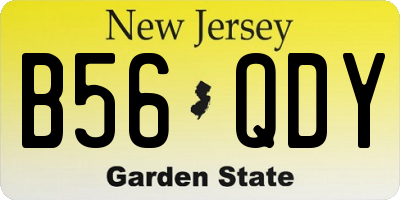 NJ license plate B56QDY