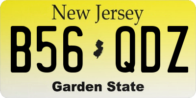 NJ license plate B56QDZ