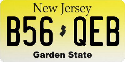 NJ license plate B56QEB