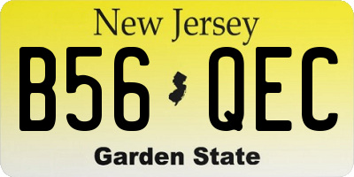 NJ license plate B56QEC
