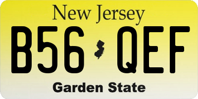 NJ license plate B56QEF