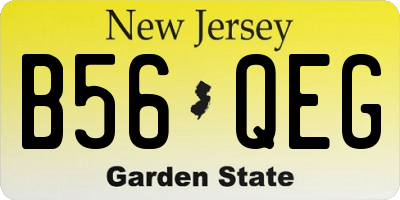NJ license plate B56QEG