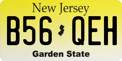 NJ license plate B56QEH